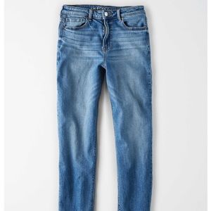 High Waisted American Eagle Stretch Mom Jeans